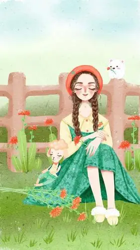 从今天起做个自信阳光美丽的女孩唯美的少女手绘插画