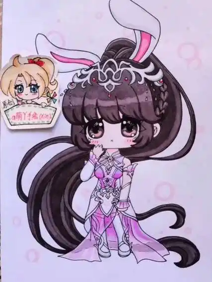 斗罗大陆#斗罗大陆漫画小舞上色原创q版动漫手绘画教程过程简笔画