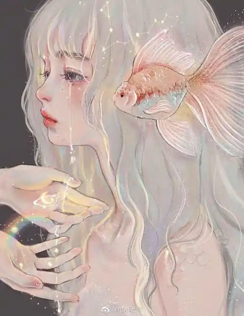 双鱼座动漫少女 双鱼座动漫少女手绘