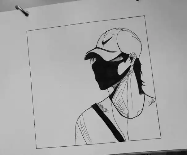 王一博手绘黑白画