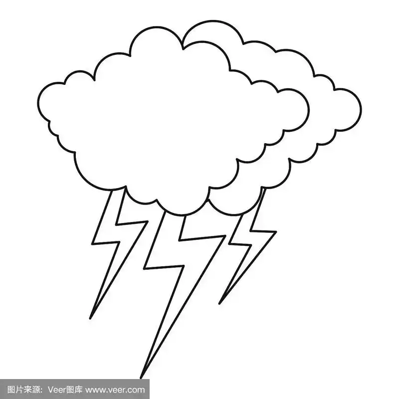 闪电图标,轮廓样式.
