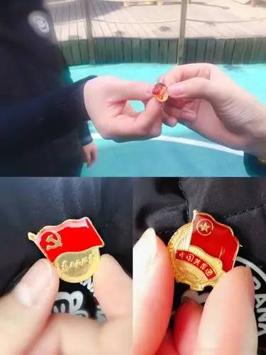 戴党徽,团徽,整装待发!