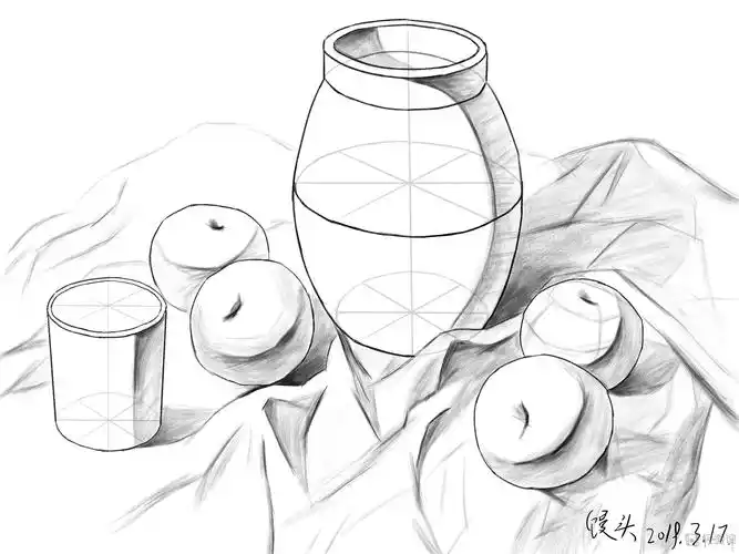 rh-13-019馒头 临摹组合静物组合—素描速写静物提高训练