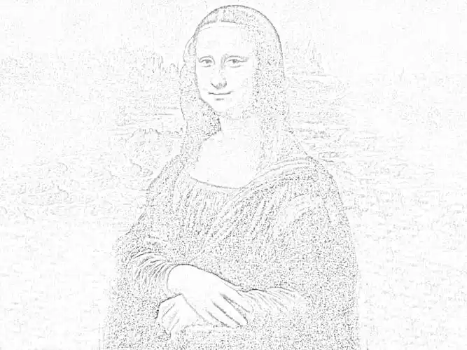 急需一张素描蒙娜丽莎的图,高清的