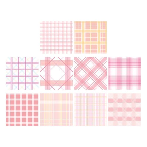 誉禾格子元素便签本ins风手帐可书写无粘背景jk格纹素材装饰拼贴便签