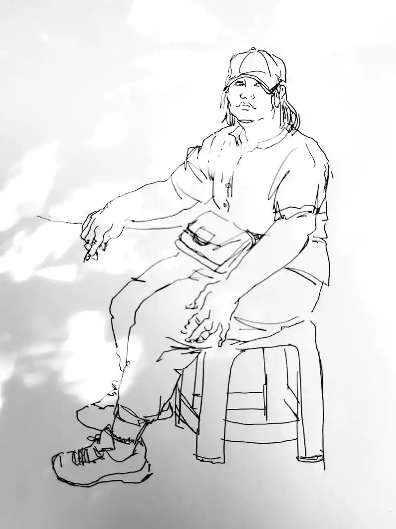 每日一画#速写写生 #人物速写 #祝刷到的朋友开心快乐每一天 - 抖音