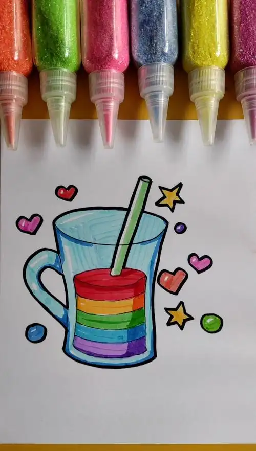 简笔画#简笔画彩色杯子