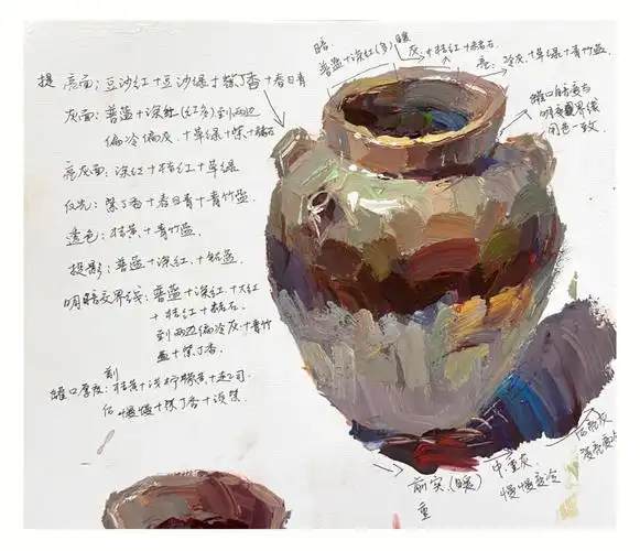 联考色彩静物罐子