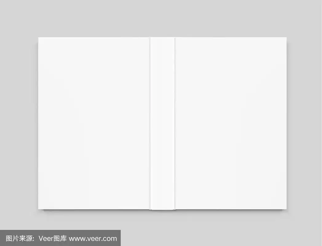 灰色背景上的空白封面书模板.
