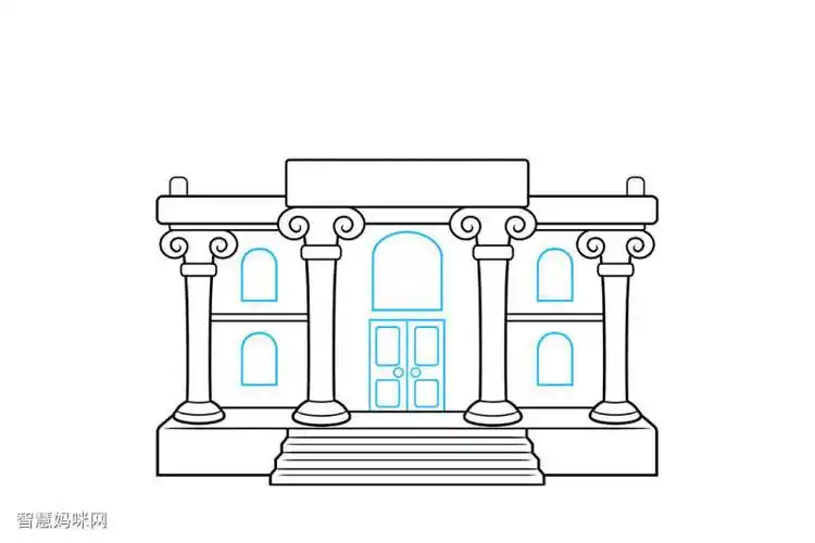 如何画博物馆大楼简笔画