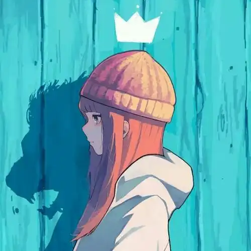 动漫女头侧脸日系插画