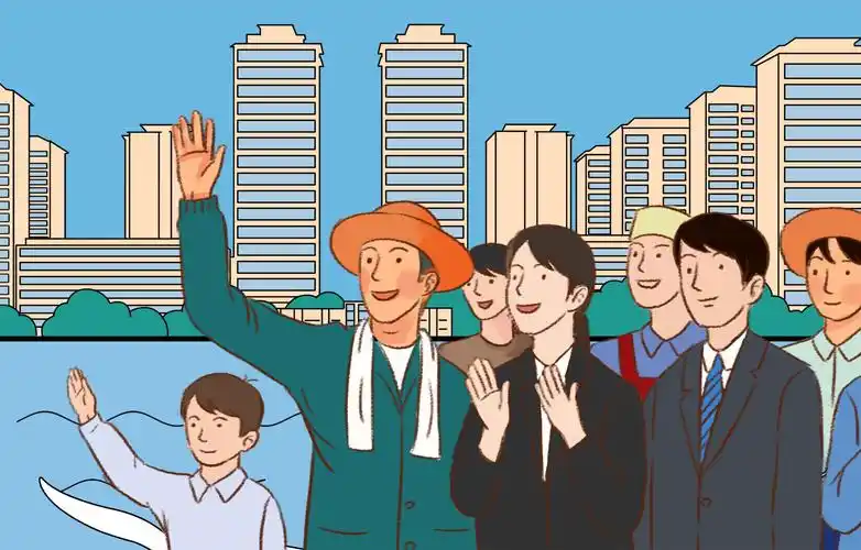 社会劳动人民农民工人学生群众知识分子建设团结插画 - 牛牛油果子 -