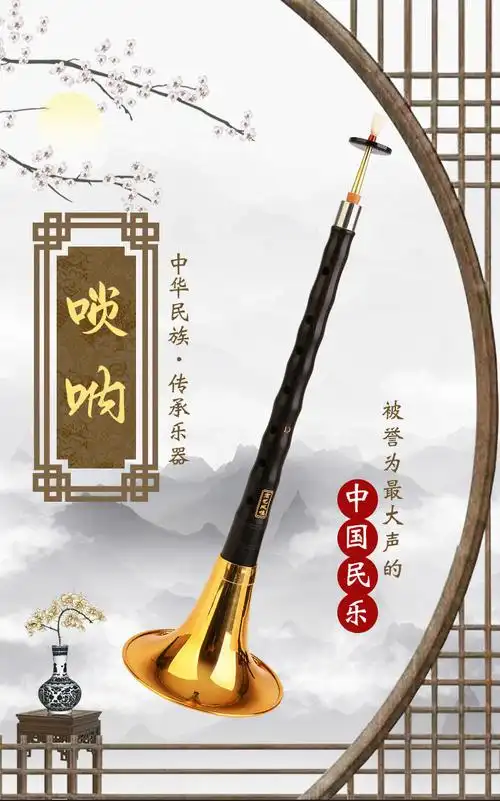 精品红木乌木唢呐abcdf调民族乐器初学演奏带带哨片0黑檀d白碗10品