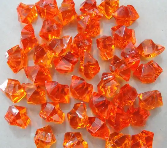 仿水晶小彩色石子亚克力玻璃塑料透明石头鱼缸花瓶用装饰彩石 透明100