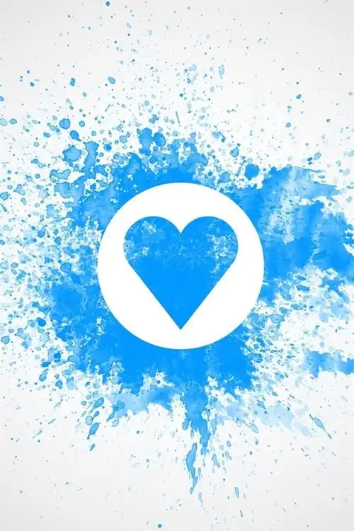 蓝色的爱心,水彩画,墙壁 640x960 iphone 4/4s 壁纸,图片,背景,照片