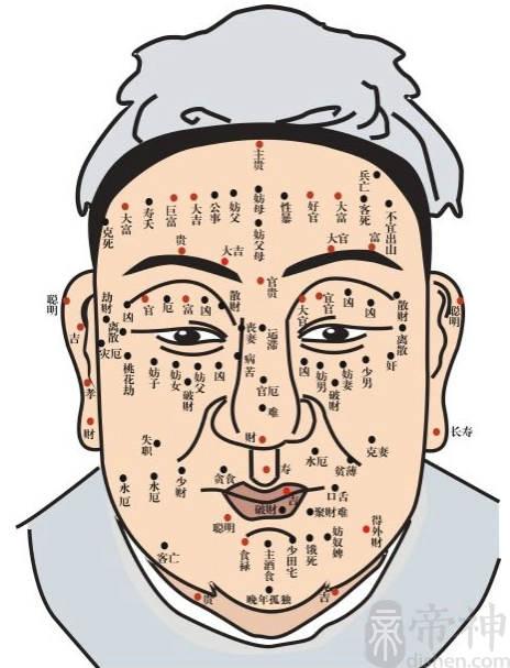 男人面部痣相图解,男性面部痣相图解大全-帝神算命网手机版