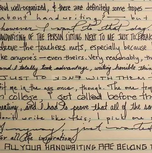 外国人的英文手写体是什么样子的?