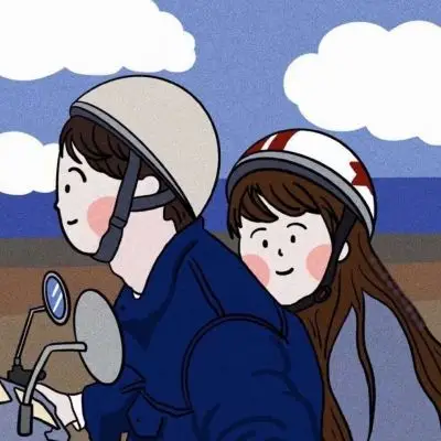 手绘插画头像 很适合的微信情侣头像