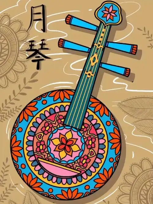 儿童画/《月琴》/儿童创意美术