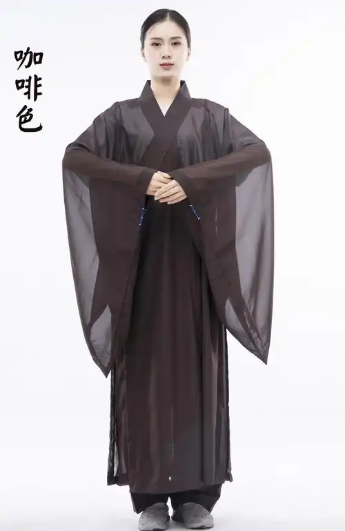 佛教衣服夏天佛教用品海青居士服男女款麻纱儿童小孩海清衣服袈裟大褂