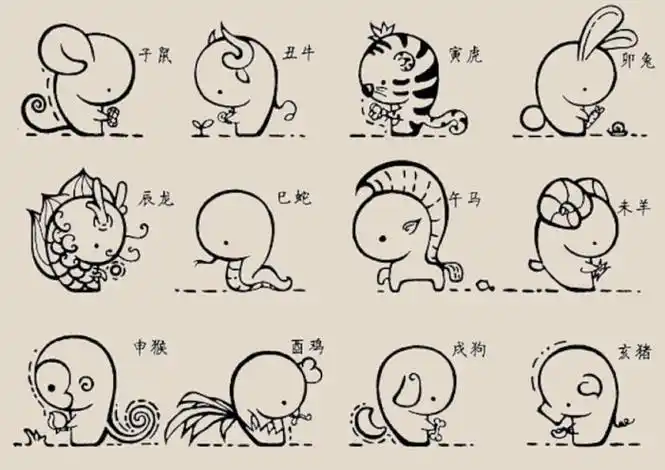 十二生肖q版 橡皮章子素材 手帐素材 插画… - 堆糖,美图壁纸兴趣社区