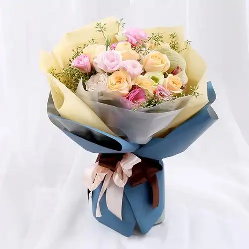 热销鲜花手捧_黄玫瑰绣球韩式混搭花束高档生日手捧鲜花北京上海福州