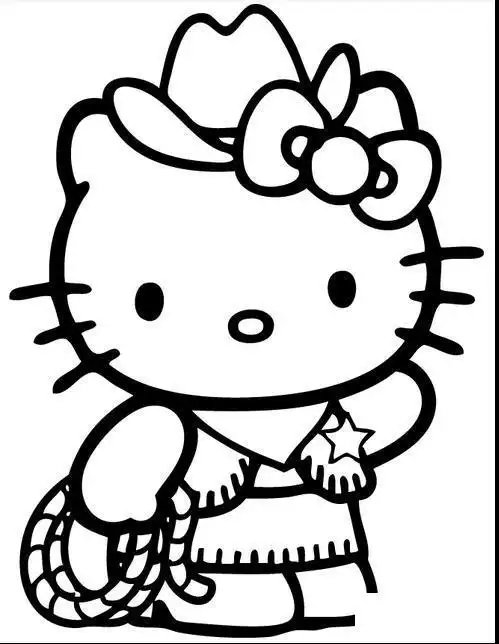 超萌可爱凯蒂猫卡通简笔画图片大全kitty猫简笔画