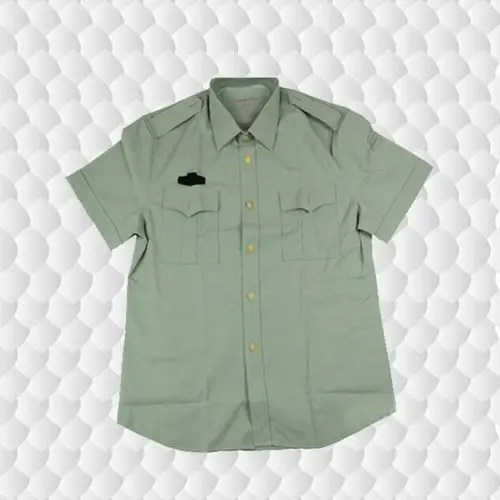 迷彩铺 新式军绿色夏季短款t恤衬衫军训保安男士夏常服短衬衣正品