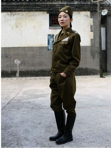 民国国军军装沙家浜演出服美式男女军官抗战女军装女特务话剧服装