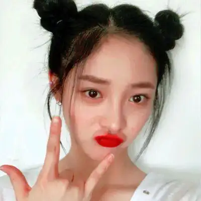 双丸子头逗比妹子头像