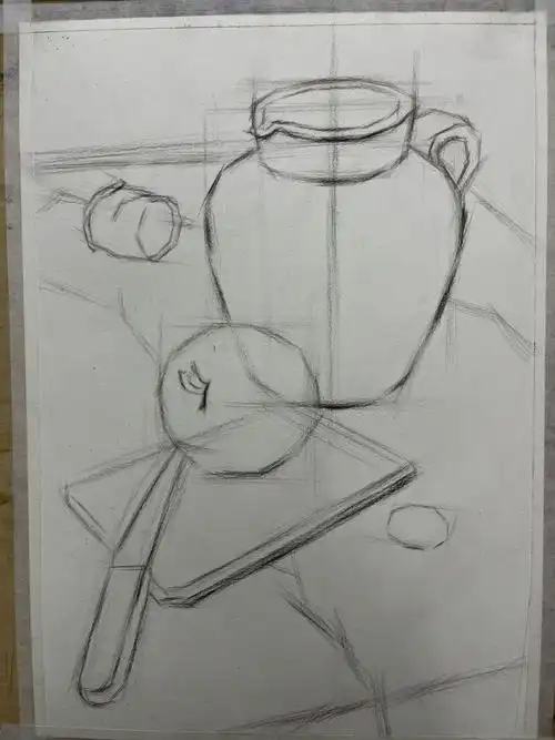 静物素描写生步骤