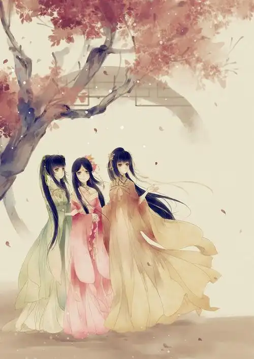 萝莉三人行-artistic青尘_artistic青尘,古风,藤花落,唯美_涂鸦王国