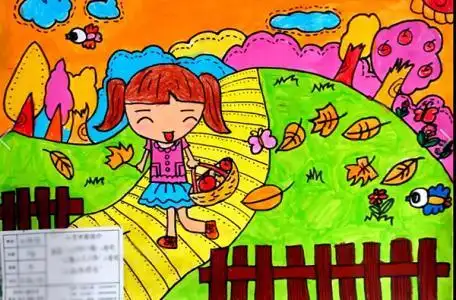 秋天的图画儿童画 绘画作品 大全