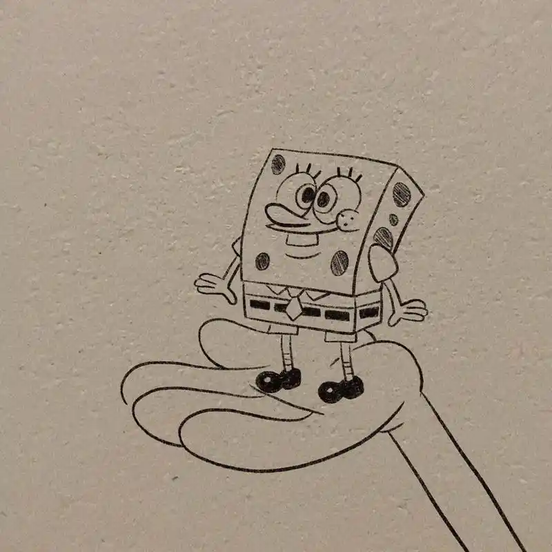 把不会画海绵宝宝的都给我抓起来#简笔画 #绘画过程 #海绵 - 抖音