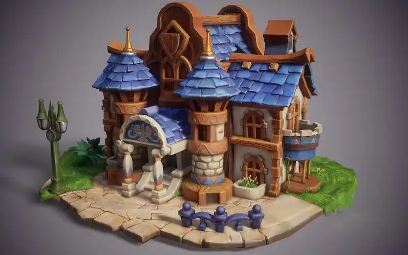 3d场景建模教程,maya建模制作一栋城堡.