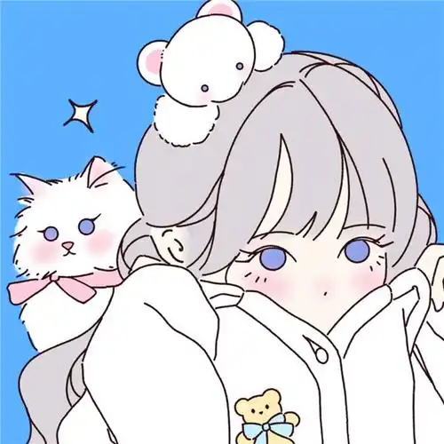 猫咪和女生头像图片