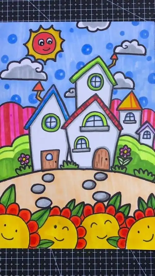 好画的简笔画彩色小房子大家喜欢吗