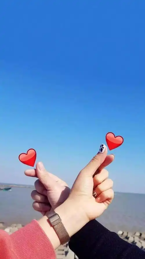 超甜爱心手势壁纸_网络
