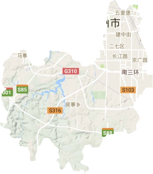 二七区高清地形地图