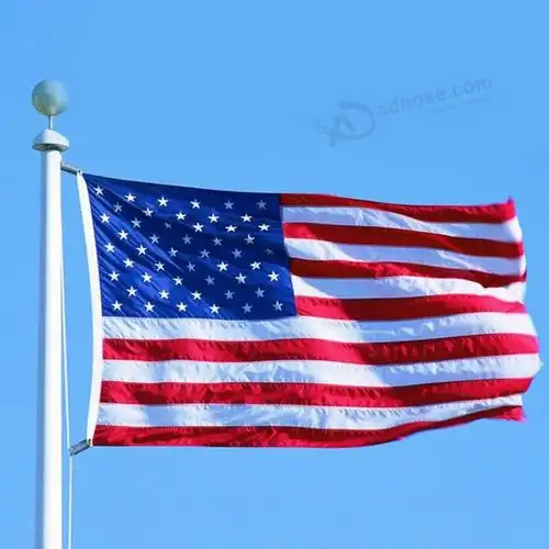 美国国旗3x5ft涤纶绣花星星缝美国条纹扣眼