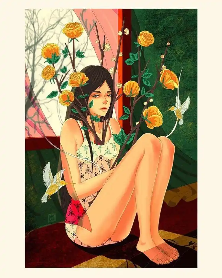 插画师kivbui作品欣赏,极具想象力的独特画风,诡异而美丽