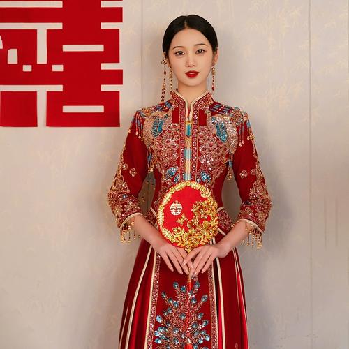 中式结婚礼服新娘婚纱嫁衣龙凤褂小个子袍租赁秀禾服出租2023新款