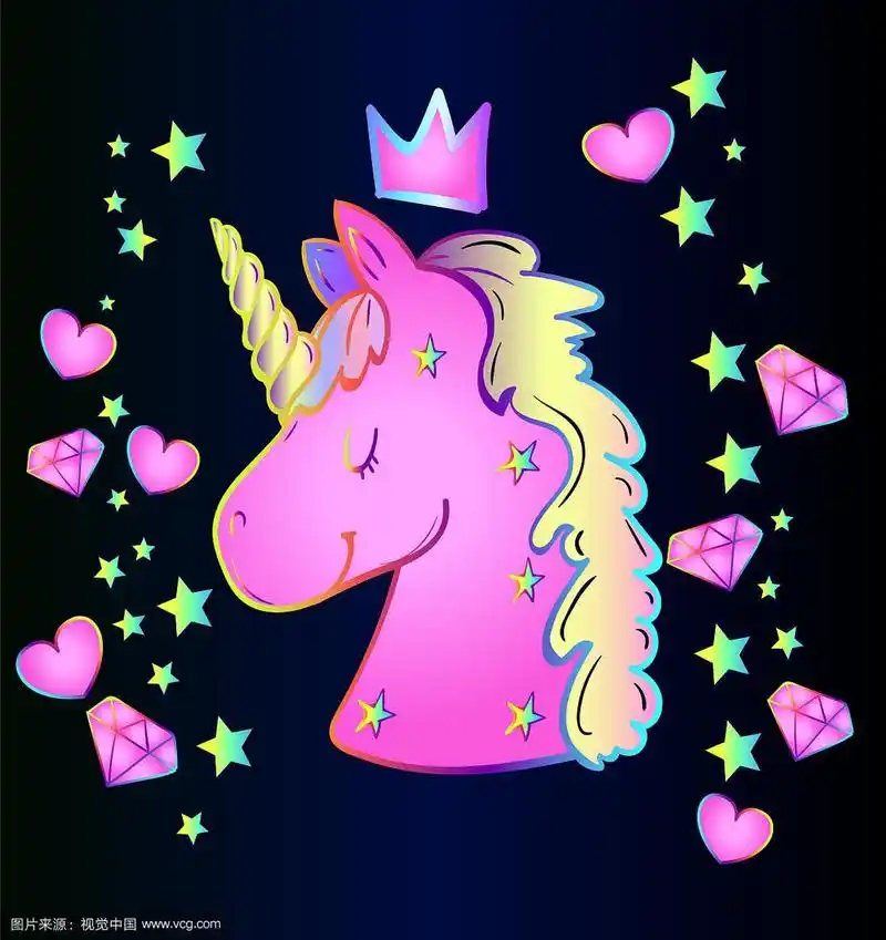 粉色卡通独角兽
