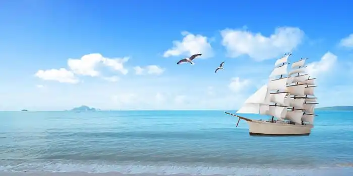 高端大气大海帆船扬帆起航展板宣传背景