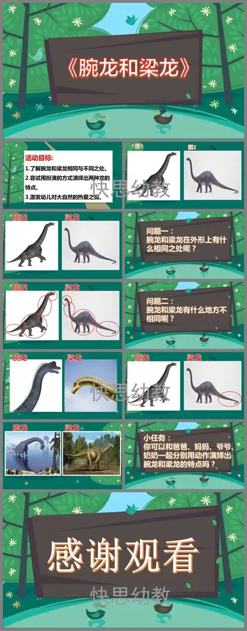 中班科学腕龙和梁龙ppt课件教案