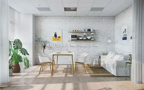 40平米简约风格办公室装修效果图-城起装修效果图