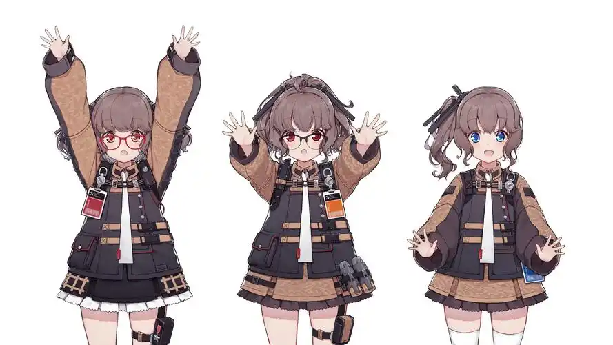 可爱 动漫女生 马尾辫 红眼睛 裙子4k壁纸壁纸