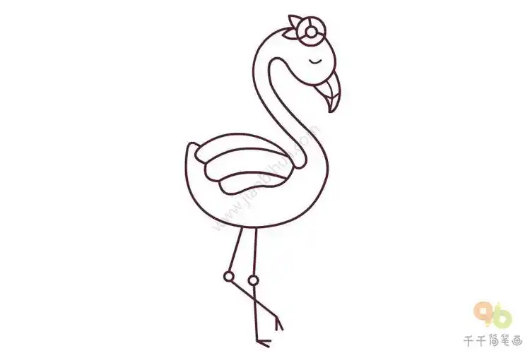 儿童画火烈鸟简笔画