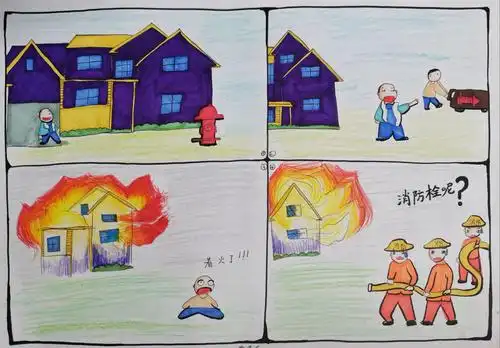 师生参加消防安全漫画大赛 小记