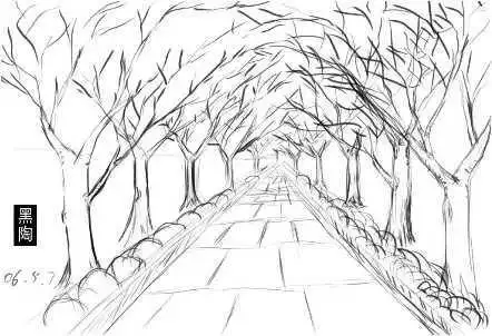 风景画的透视简笔画